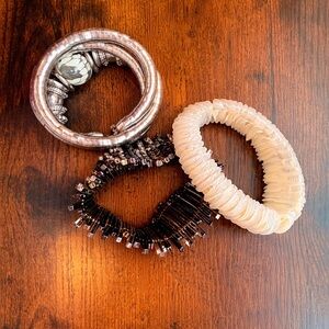Set of Three Women's Stretch Bracelets